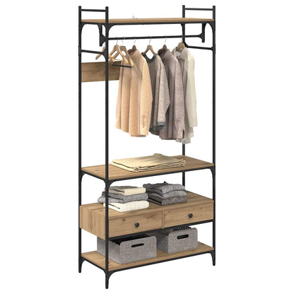 Guardaroba con cassetto rovere artigianale 89 x 39 x 184.5 cm
