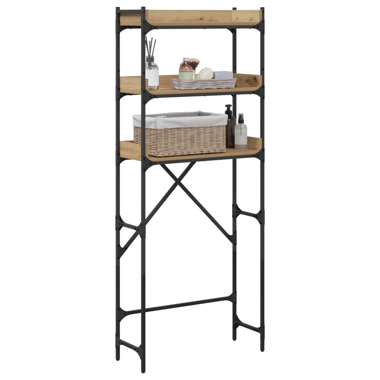 Mensola per lavatrice Rovere artigianale 67 x 25 x 163 cm | homemem39