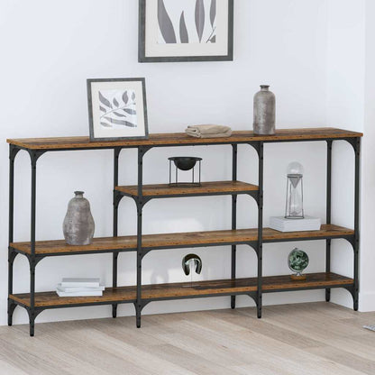 Tavolo consolle con lo scaffale Legno vecchio 160 x 29 x 80 cm