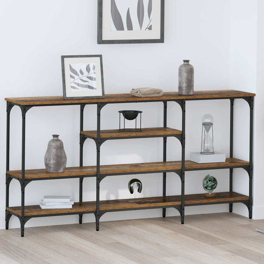 Tavolo consolle con lo scaffale Legno vecchio 160 x 29 x 80 cm