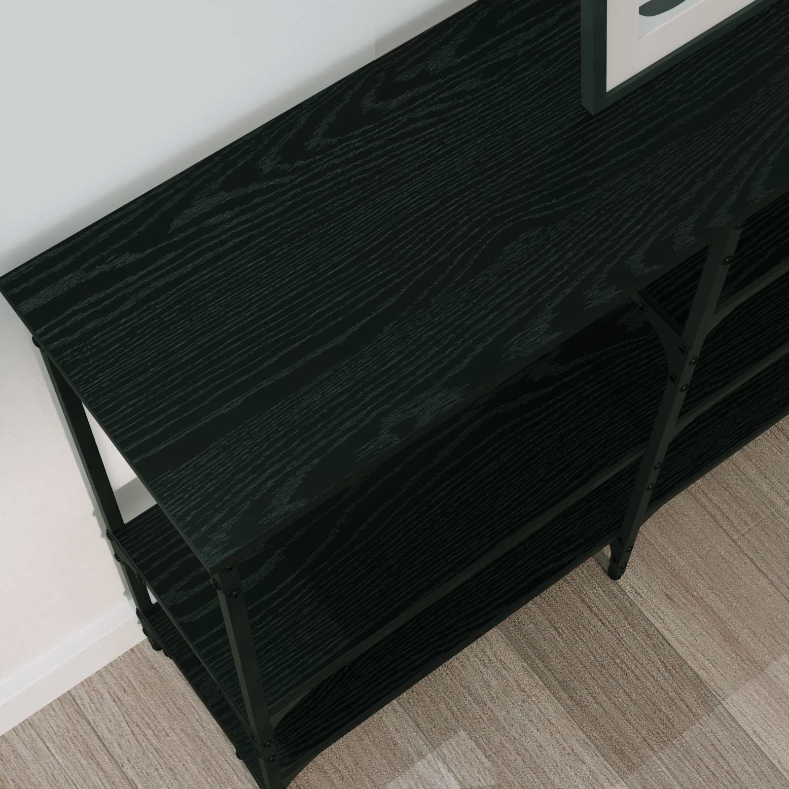 Tavolo consolle Rovere nero 160 x 29 x 80 cm Legno multistrato | homemem39