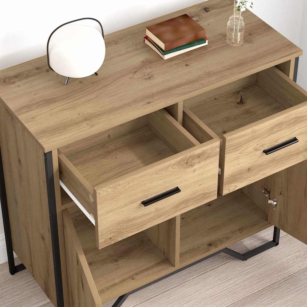 Credenza con cassetto rovere artigianale 79.5 x 35.5 x 74.5 cm