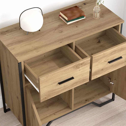 Credenza con cassetto rovere artigianale 79.5 x 35.5 x 74.5 cm