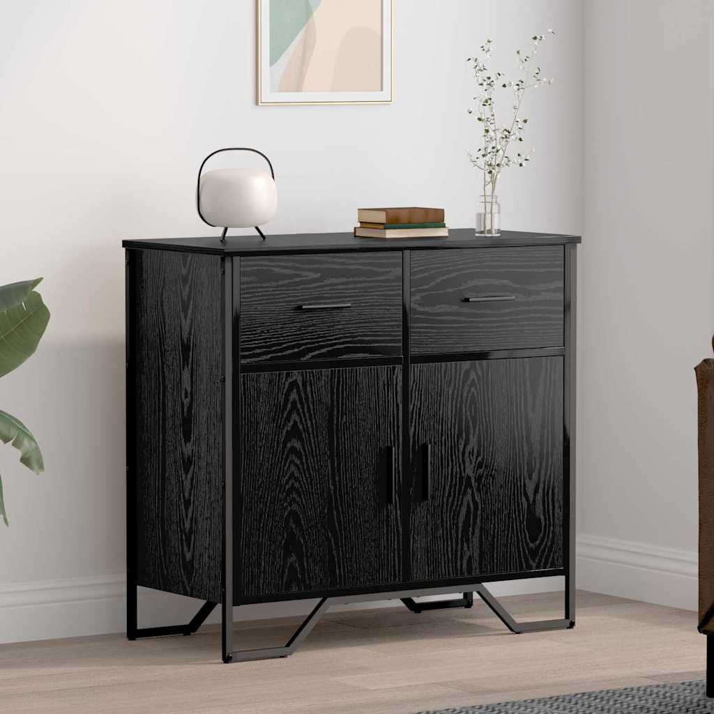 Credenza Rovere nero 79.5 x 35.5 x 74.5 cm Legno multistrato