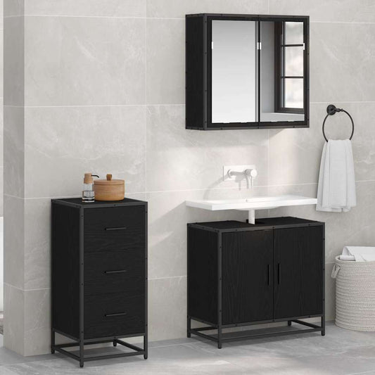 Credenza Rovere nero 35,5 x 35 x 76 cm Legno multistrato