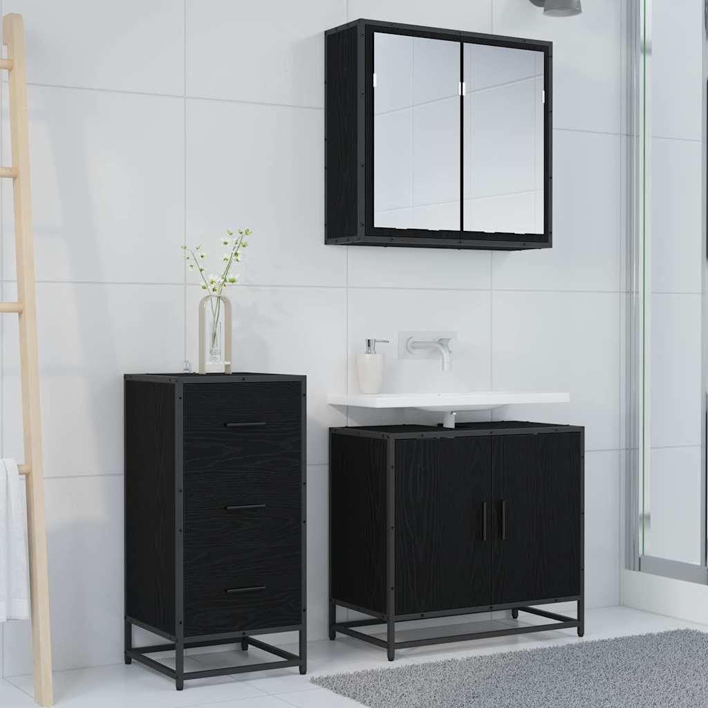 Credenza Rovere nero 35,5 x 35 x 76 cm Legno multistrato