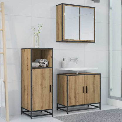 Set di mobili per il bagno con lo scaffale Rovere artigianale | homemem39