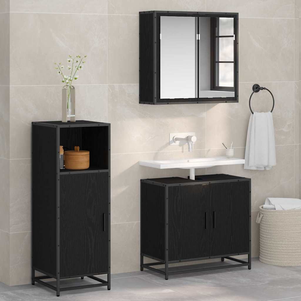 Set di mobili per il bagno Rovere Nero 35 x 37,5 x 100 cm | homemem39