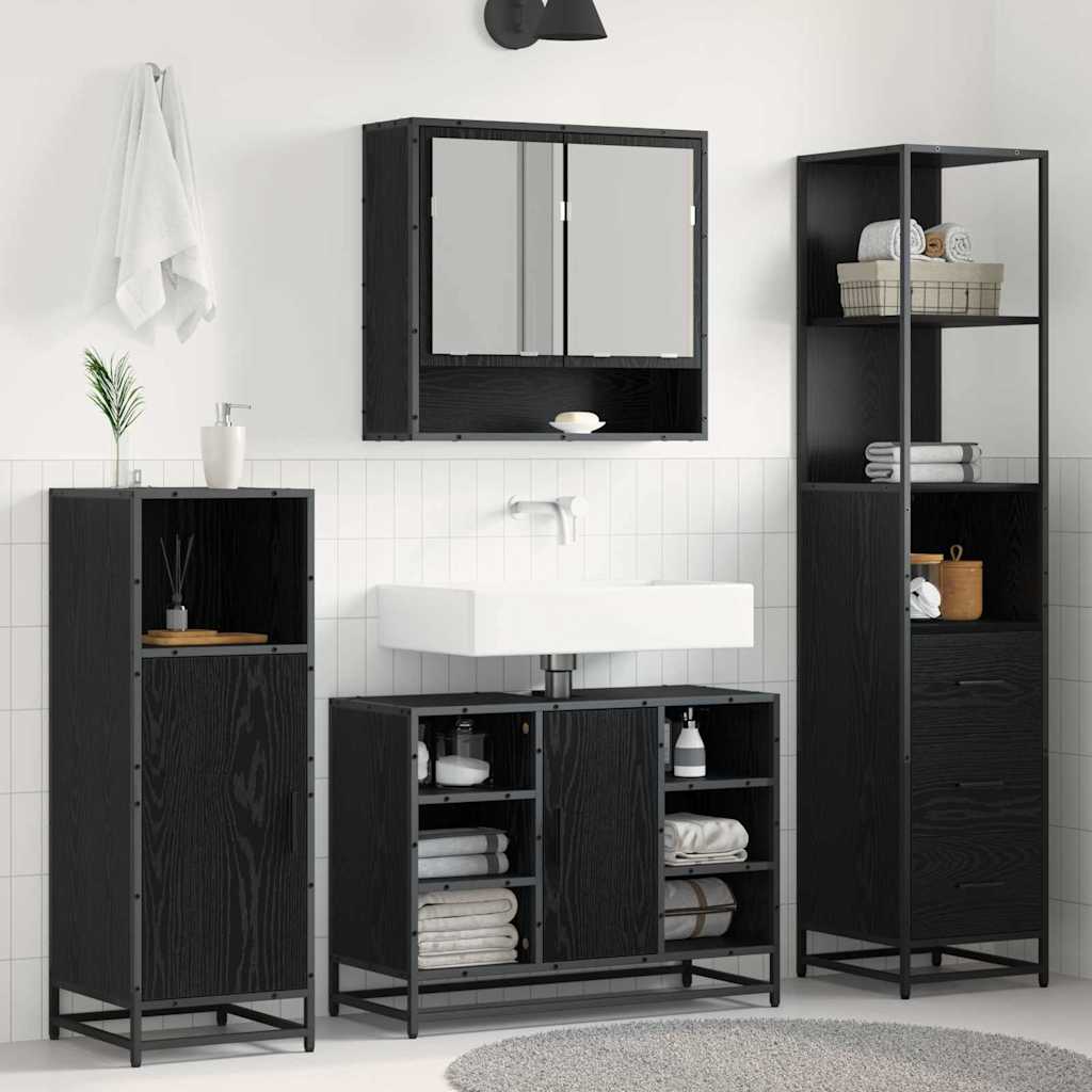 Set di mobili per il bagno Rovere Nero 35 x 37,5 x 166 cm | homemem39