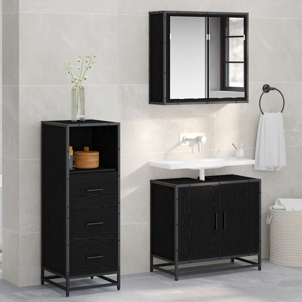 Set di mobili per il bagno Rovere Nero 35 x 37,5 x 100 cm | homemem39