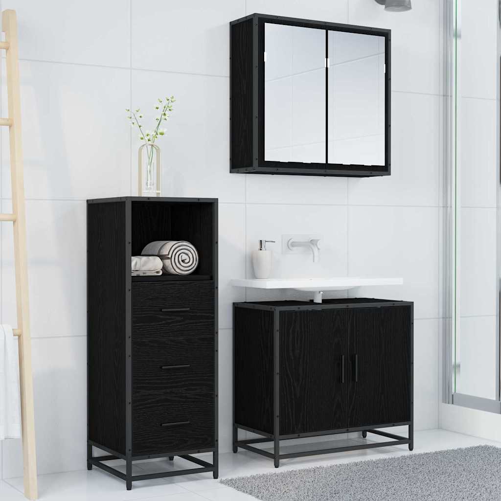 Set di mobili per il bagno Rovere Nero 35 x 37,5 x 100 cm | homemem39