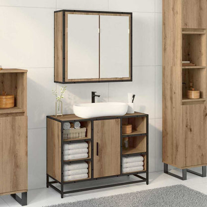 Scaffale da parete con porta Rovere artigianale 65 x 20 x 60 cm