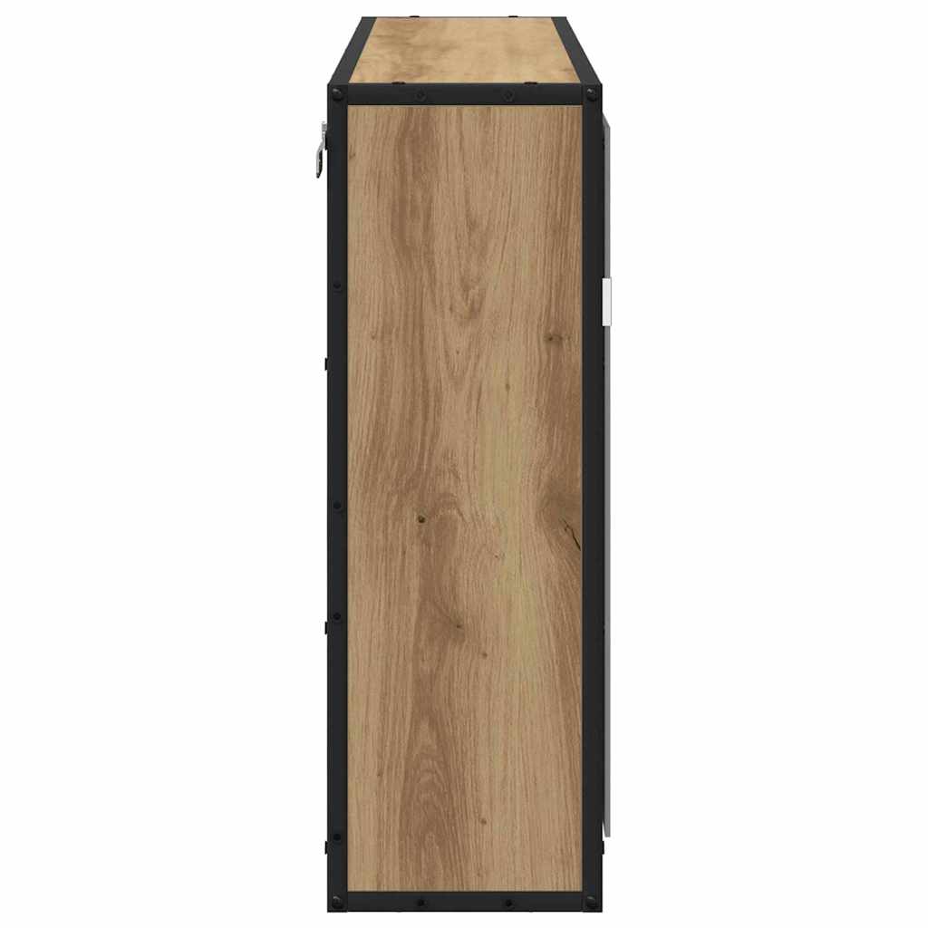 Scaffale da parete con porta Rovere artigianale 65 x 20 x 60 cm | homemem39