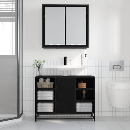 Scaffale da parete con lo scaffale Rovere Nero 65 x 20 x 60 cm | homemem39