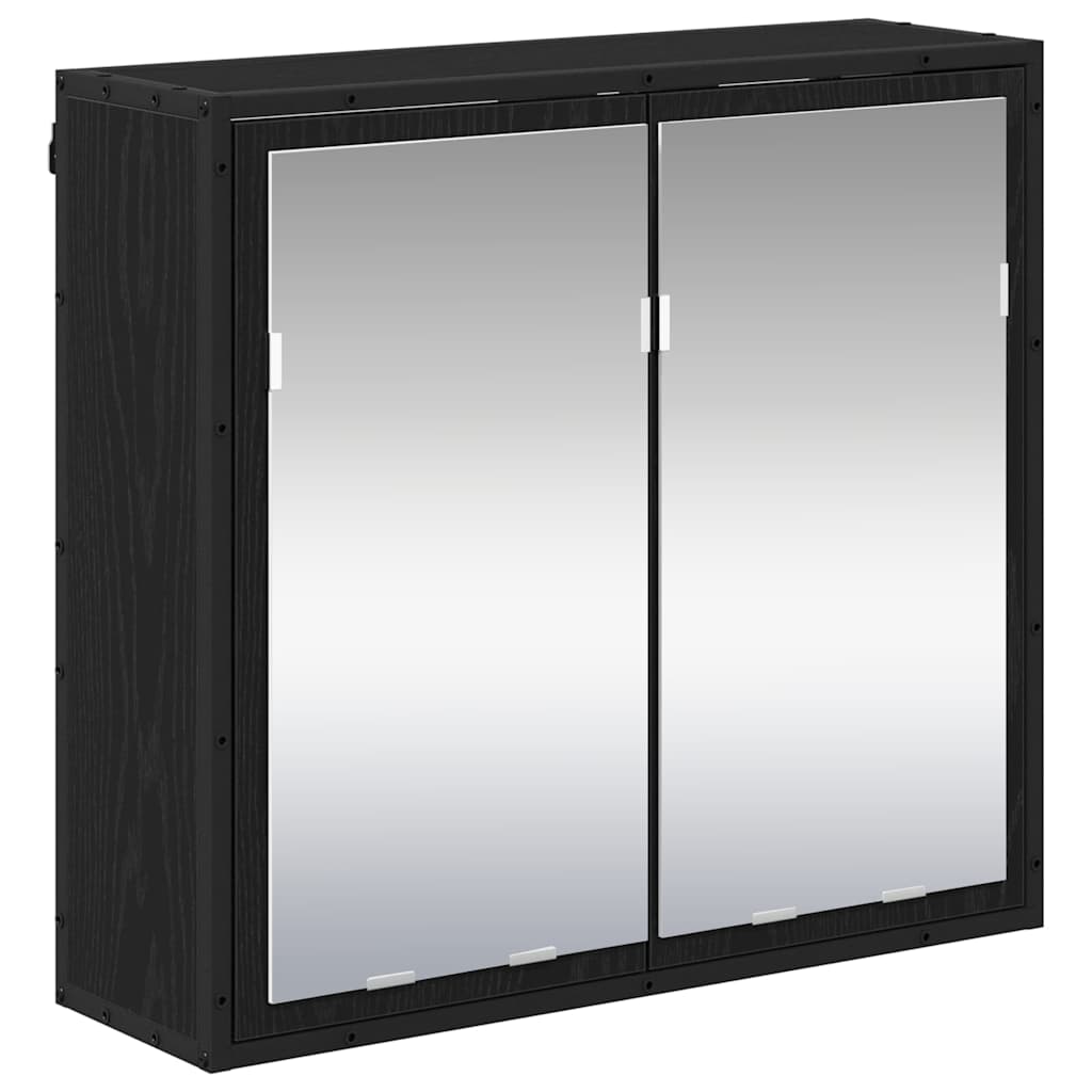 Scaffale da parete Rovere Nero 65 x 20 x 60 cm