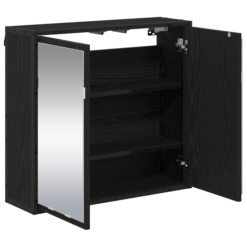 Scaffale da parete con lo scaffale Rovere Nero 65 x 20 x 60 cm | homemem39