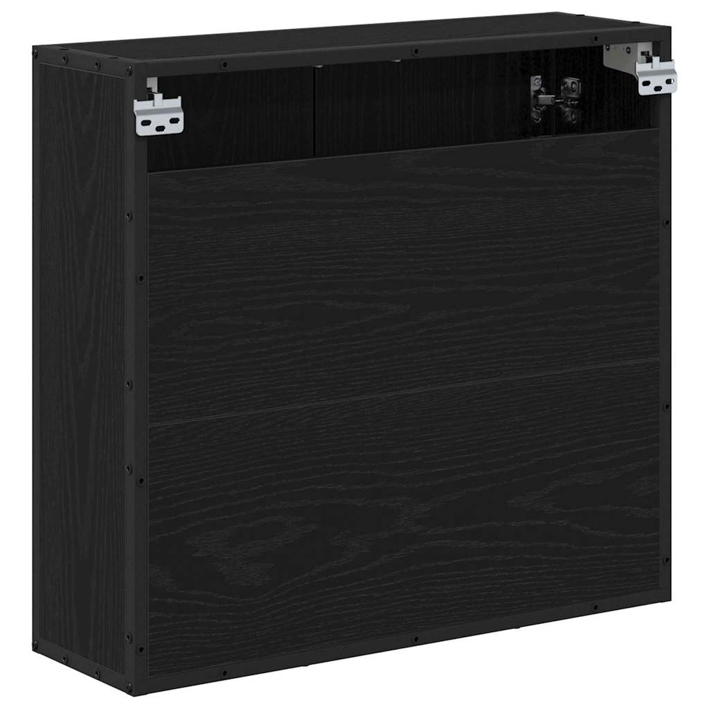 Scaffale da parete con lo scaffale Rovere Nero 65 x 20 x 60 cm | homemem39