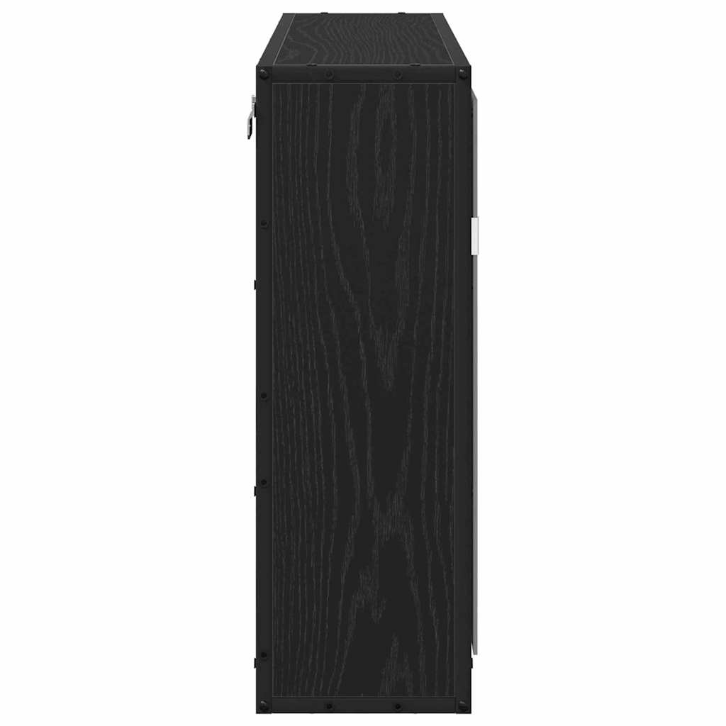 Scaffale da parete con lo scaffale Rovere Nero 65 x 20 x 60 cm | homemem39