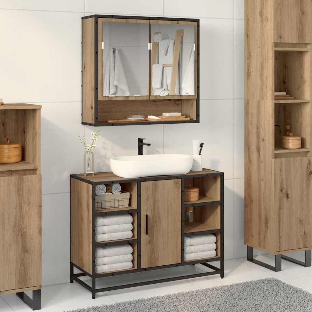Scaffale da parete Rovere artigianale 65 x 20 x 60 cm