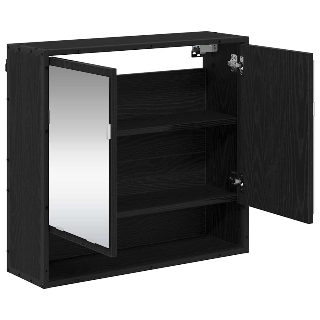 Scaffale da parete con lo scaffale Rovere Nero 65 x 20 x 60 cm | homemem39