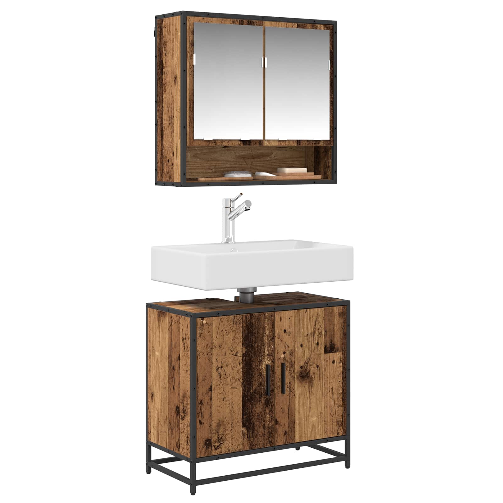 Armadio per Lavabo da Bagno Legno vecchio 65 x 33 x 60 cm | homemem39