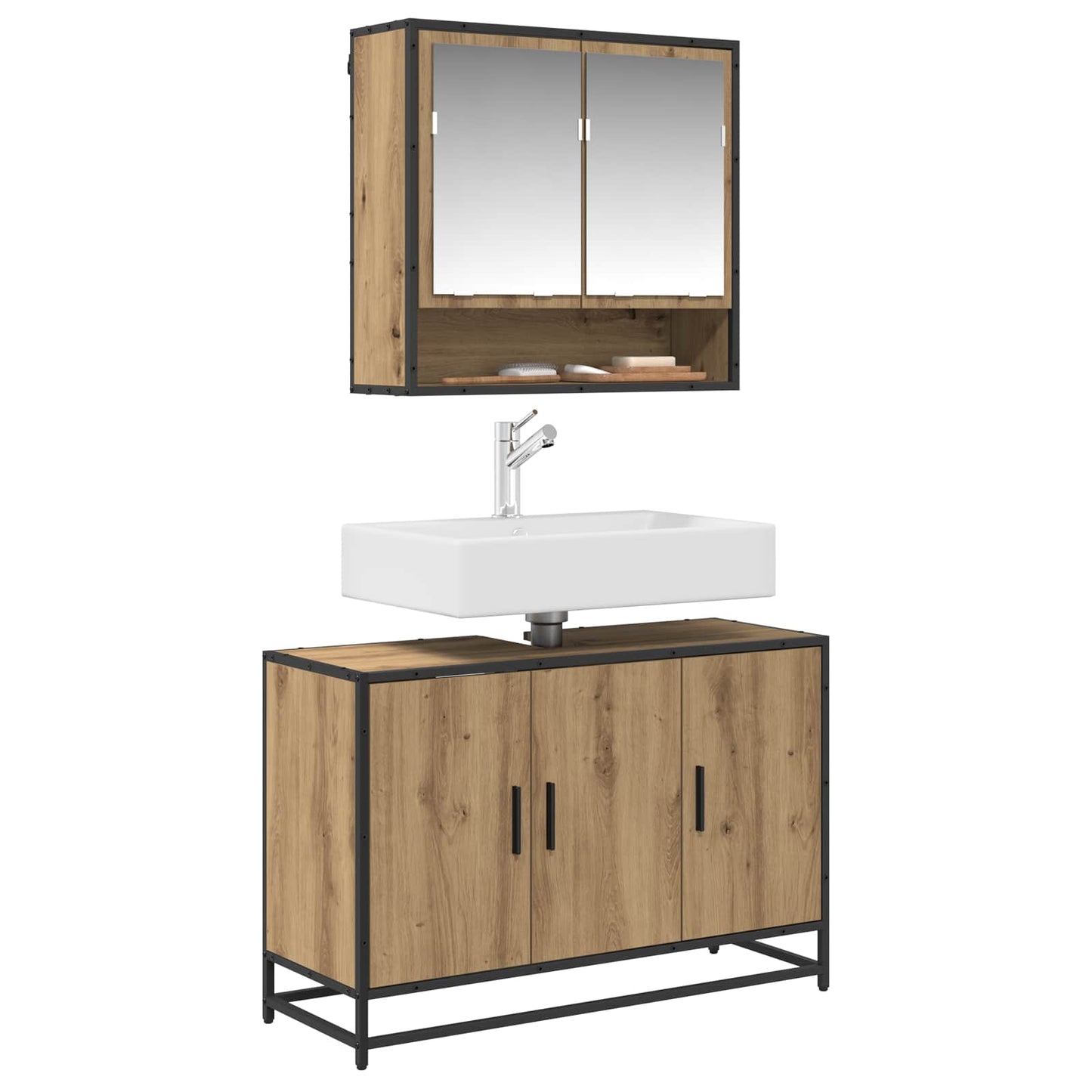 Mobile da Bagno Rovere artigianale 90 x 33 x 60 cm | homemem39