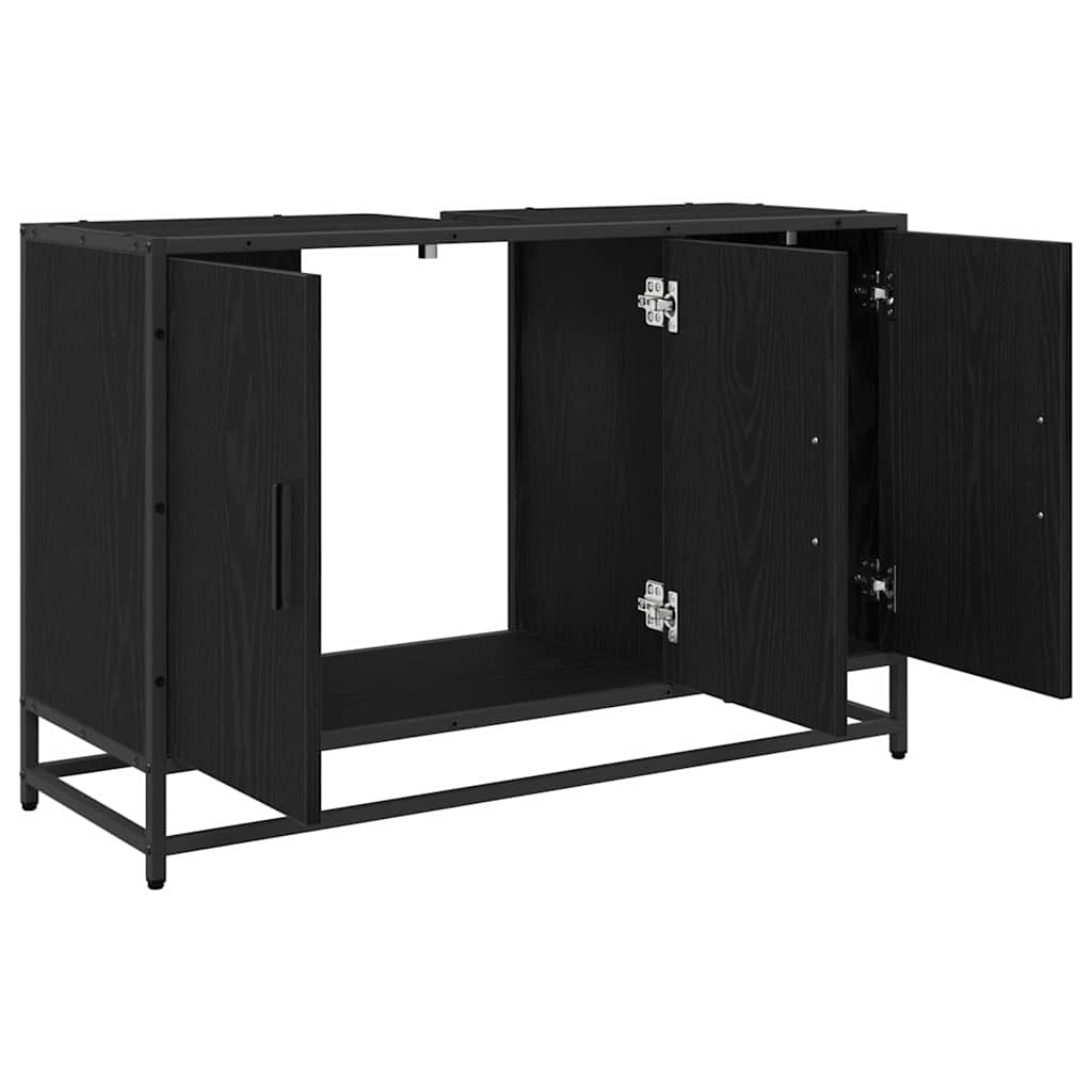Mobile da Bagno Rovere Nero 90 x 33 x 60 cm Legno multistrato | homemem39