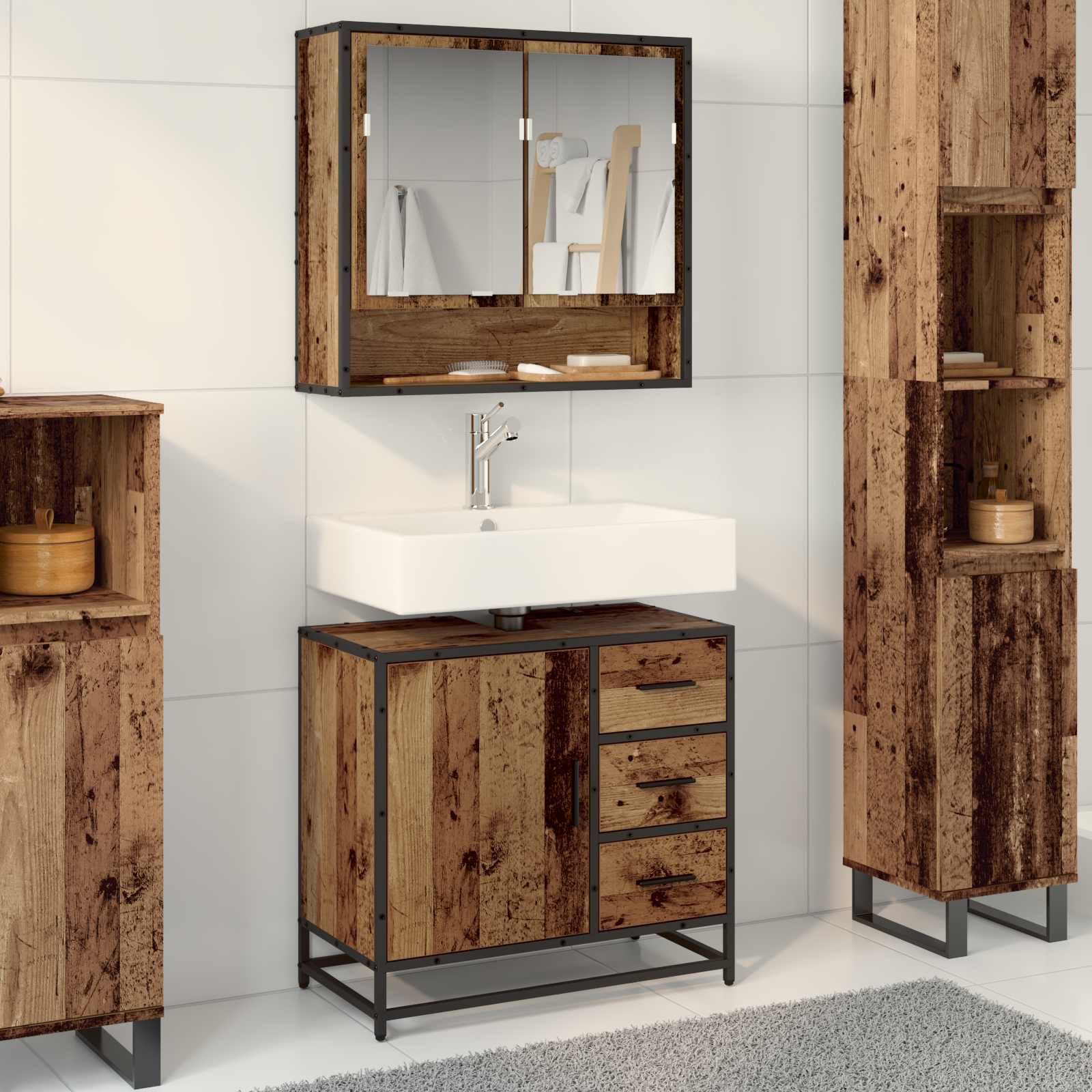 Mobile da Bagno Legno vecchio 65 x 33 x 60 cm Legno multistrato | homemem39