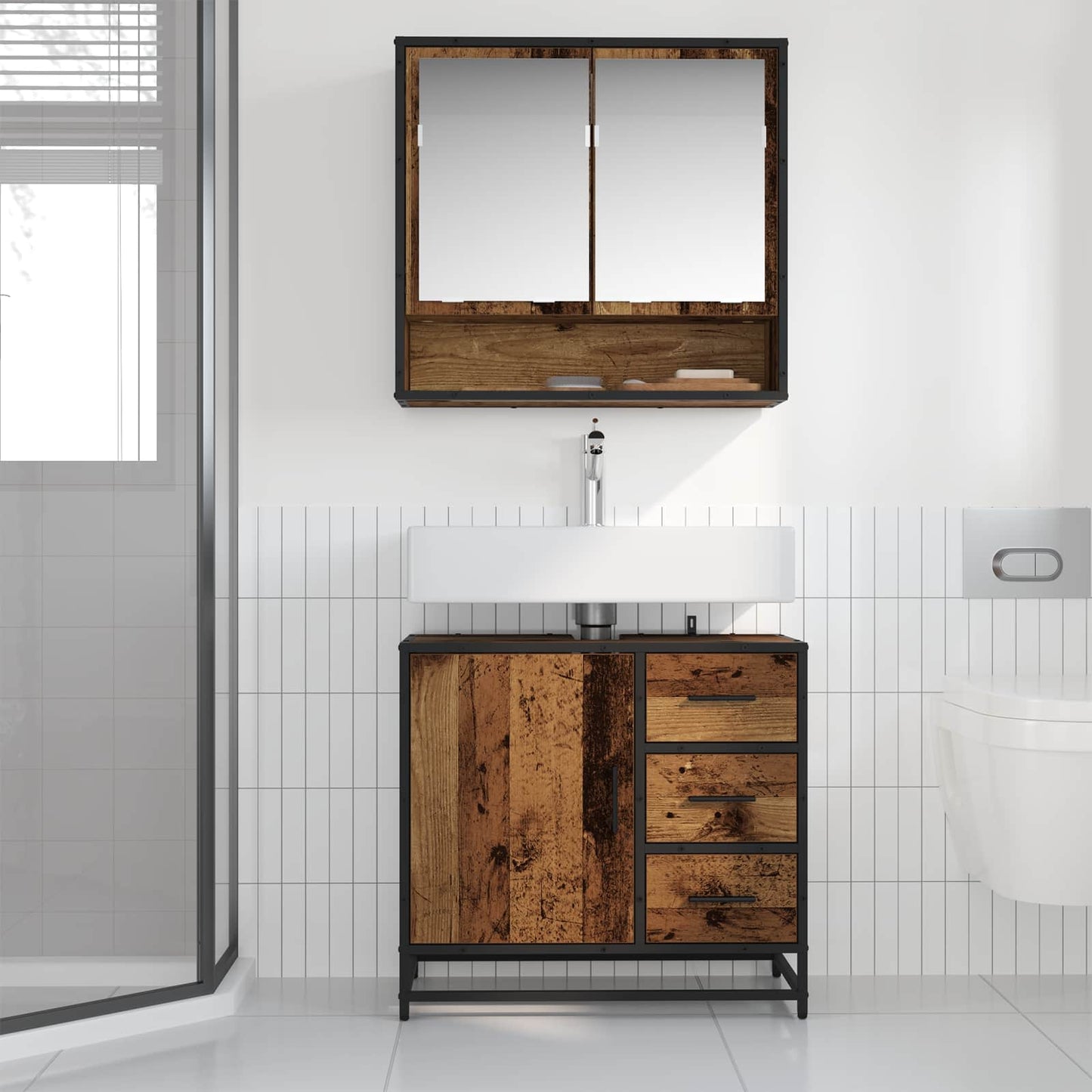 Mobile da Bagno Legno vecchio 65 x 33 x 60 cm Legno multistrato | homemem39