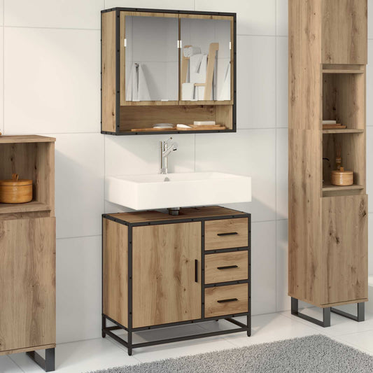 Mobile da Bagno con cassetto Rovere artigianale 65 x 33 x 60 cm | homemem39