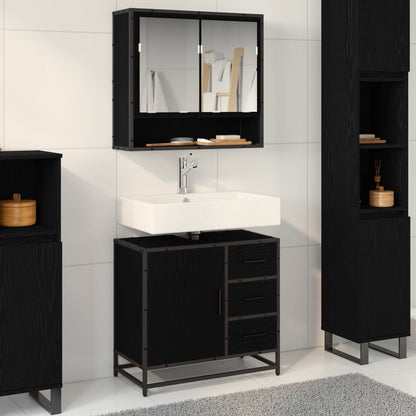 Mobile da Bagno Rovere Nero 65 x 33 x 60 cm Legno multistrato | homemem39
