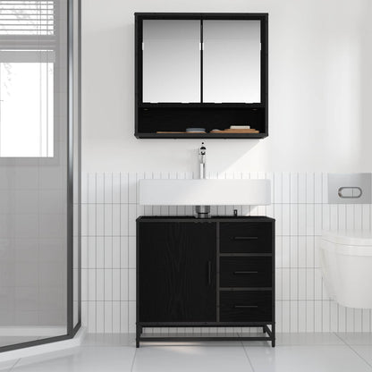 Mobile da Bagno Rovere Nero 65 x 33 x 60 cm Legno multistrato | homemem39