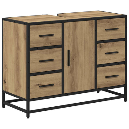 Mobile da Bagno con cassetto Rovere artigianale 80 x 33 x 60 cm | homemem39