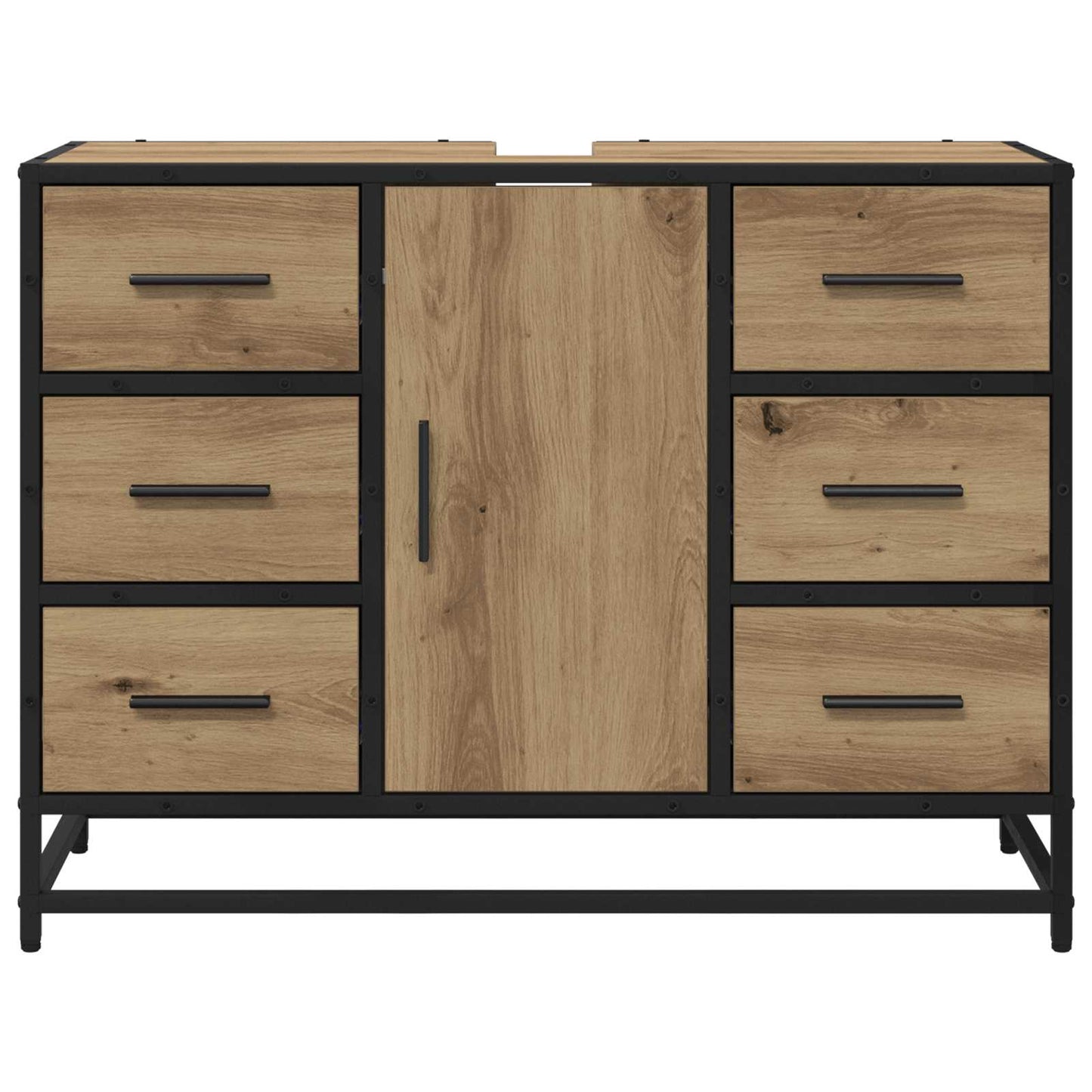 Mobile da Bagno con cassetto Rovere artigianale 80 x 33 x 60 cm | homemem39