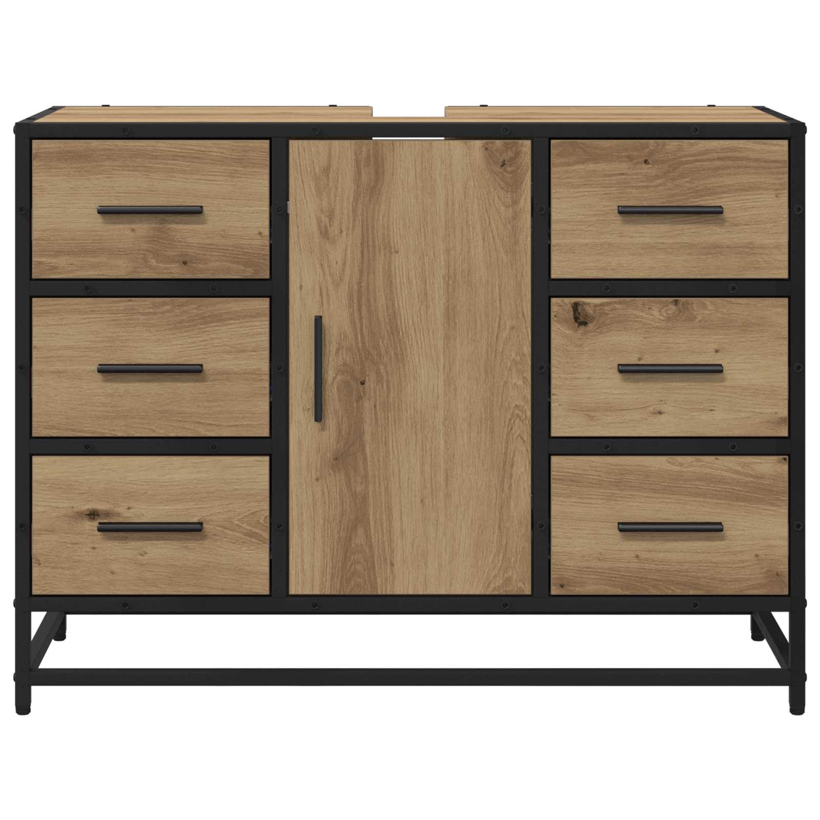 Mobile da Bagno con cassetto Rovere artigianale 80 x 33 x 60 cm | homemem39