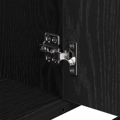 Armadio per Lavabo da Bagno Rovere nero 80 x 33 x 60 cm