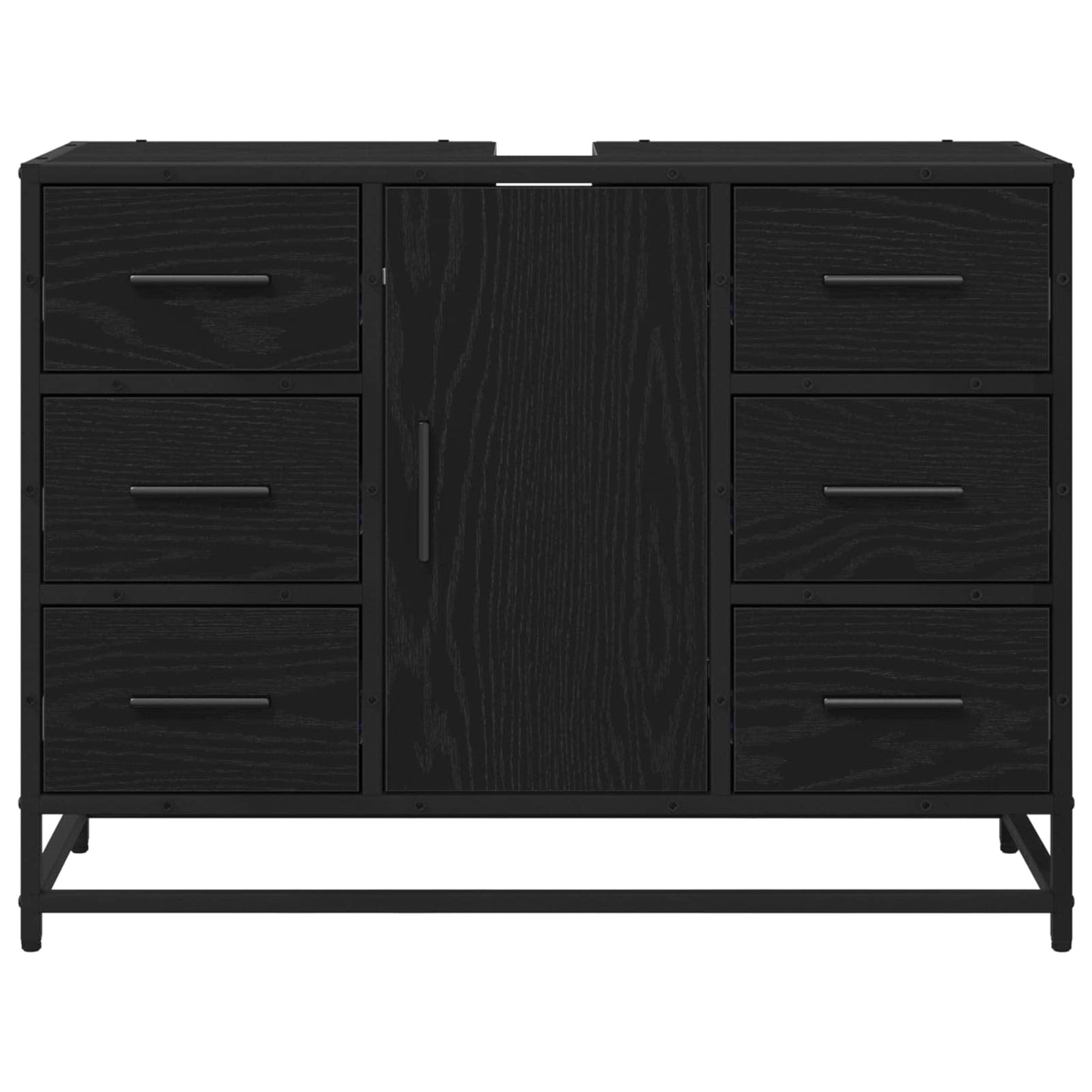 Mobile da Bagno Rovere Nero 80 x 33 x 60 cm Legno multistrato | homemem39