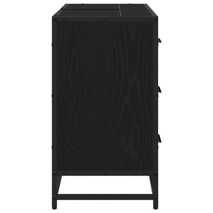Armadio per Lavabo da Bagno Rovere nero 80 x 33 x 60 cm