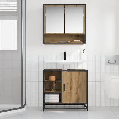 Armadio per Lavabo da Bagno rovere artigianale 65 x 33 x 60 cm