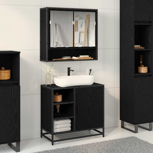 Mobile da Bagno Rovere Nero 65 x 33 x 60 cm Legno multistrato | homemem39