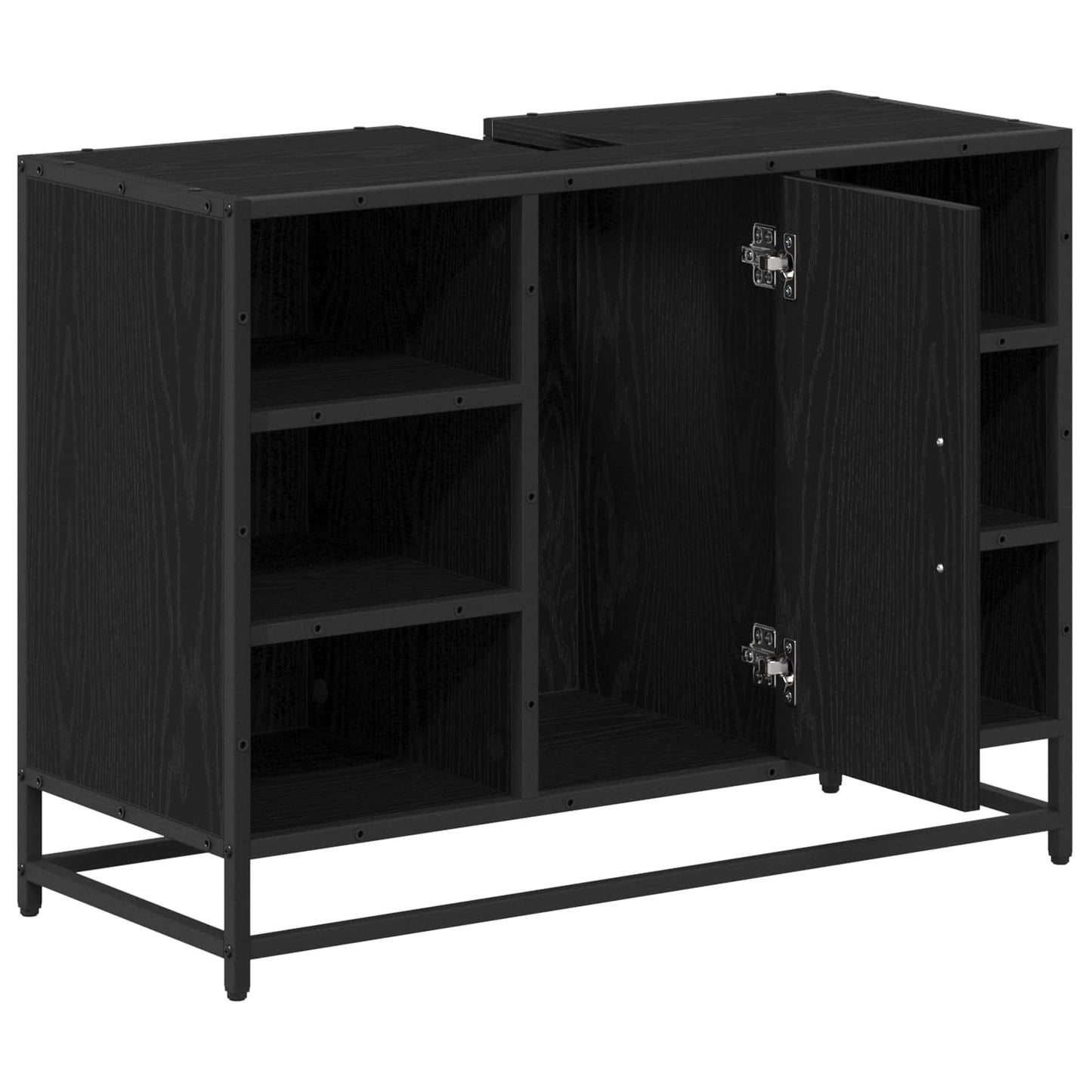 Mobile da Bagno Rovere Nero 80 x 33 x 60 cm Legno multistrato | homemem39