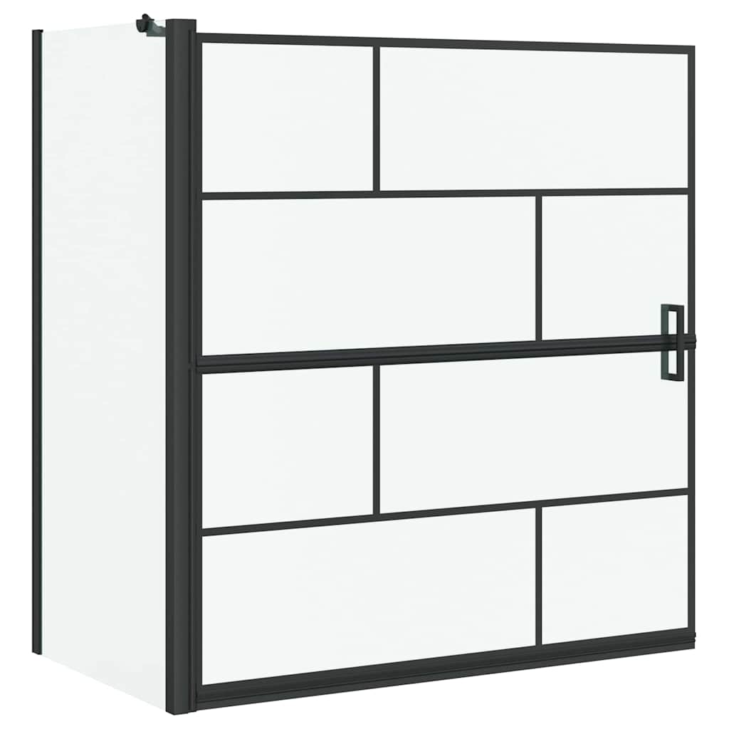 Schermo per Bagno e Doccia Nero e trasparente 116 x 68 x 128 cm