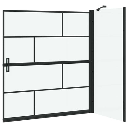 Schermo per Bagno e Doccia Nero e trasparente 116 x 68 x 128 cm