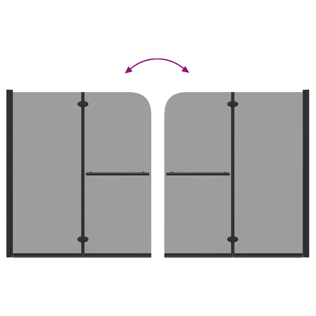 Involucro Doccia Nero 95 x 140 cm Vetro ESG e Alluminio