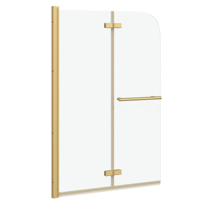 Involucro Doccia Oro 95 x 140 cm Vetro ESG e Alluminio