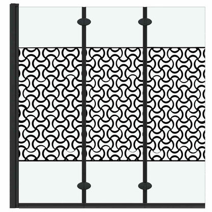 Involucro Doccia Nero e trasparente 130 x 130 cm vetro temperato