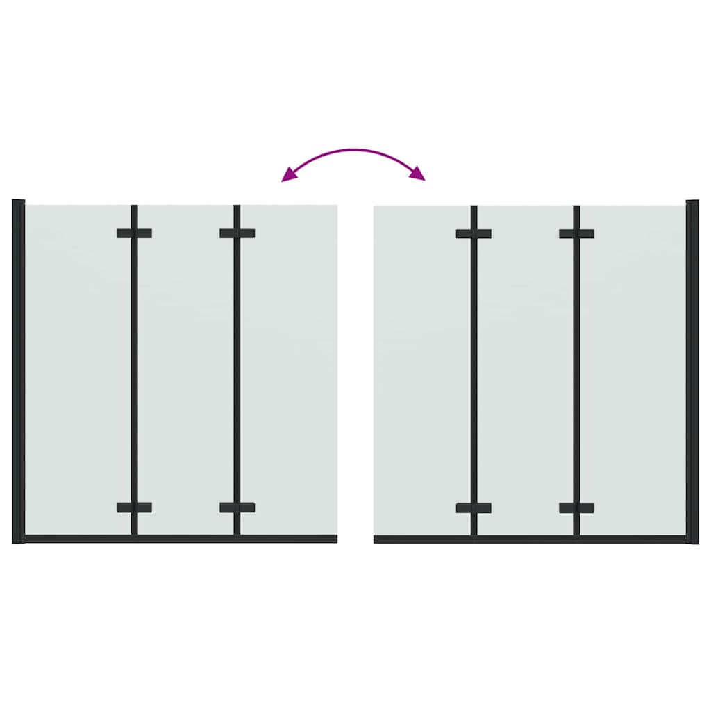 Involucro Doccia Nero 130 x 138 cm Vetro ESG e Alluminio