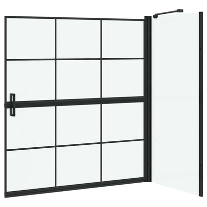 Schermo per Bagno e Doccia Nero e trasparente 116 x 68 x 128 cm