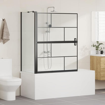 Schermo per Bagno e Doccia Nero e trasparente 116 x 68 x 128 cm