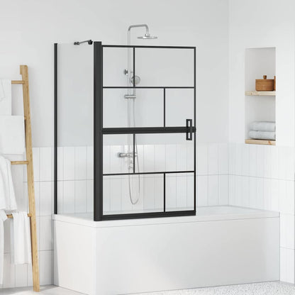 Schermo per Bagno e Doccia Nero e trasparente 116 x 68 x 128 cm
